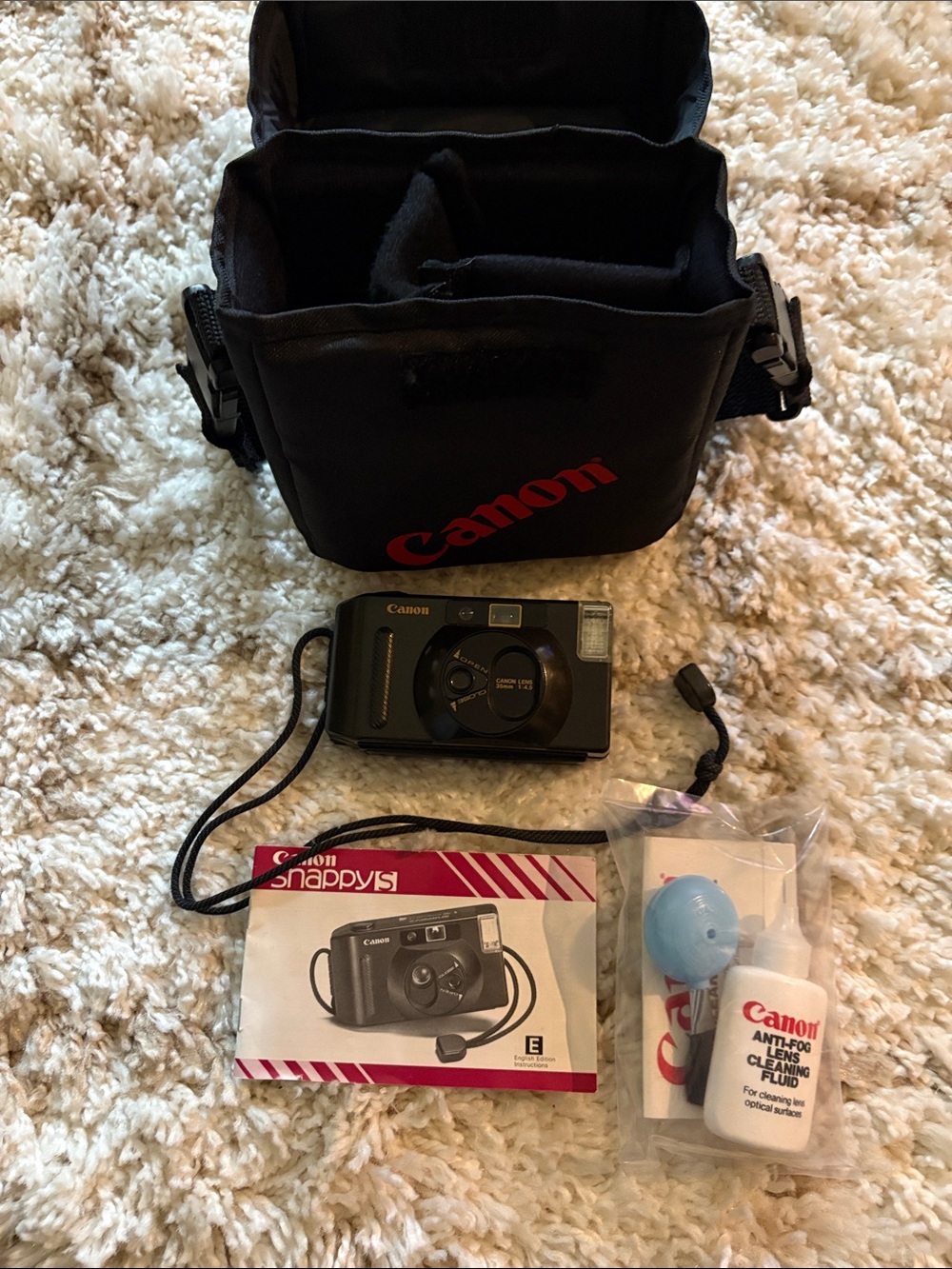 Canon Black Compact Film Camera with Black Canon Carry Case and Accessories